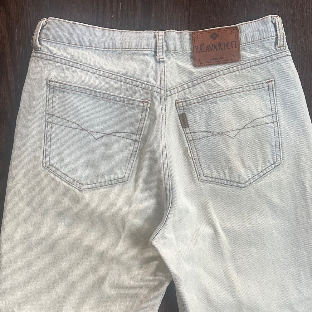 VINTAGE 1990s Z CAVARICCI RELAXED FIT JEANS WHITEWASH ACIDWASH